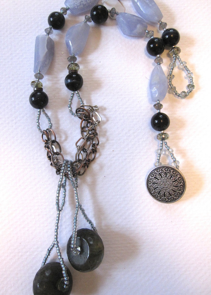 Labrodite Pendants and Chain Necklace-SugarJewlz Handmade Jewelry