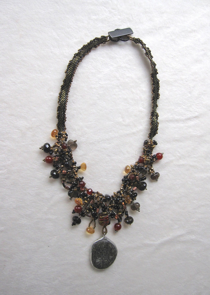 Danube River Pendant Freeform Necklace-SugarJewlz Handmade Jewelry