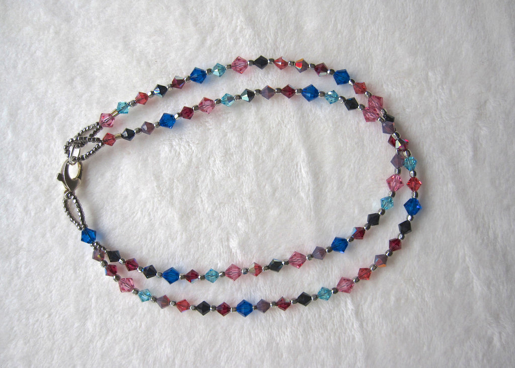 Double Strand Swarovski Crystal Ankle Bracelet-SugarJewlz Handmade Jewelry