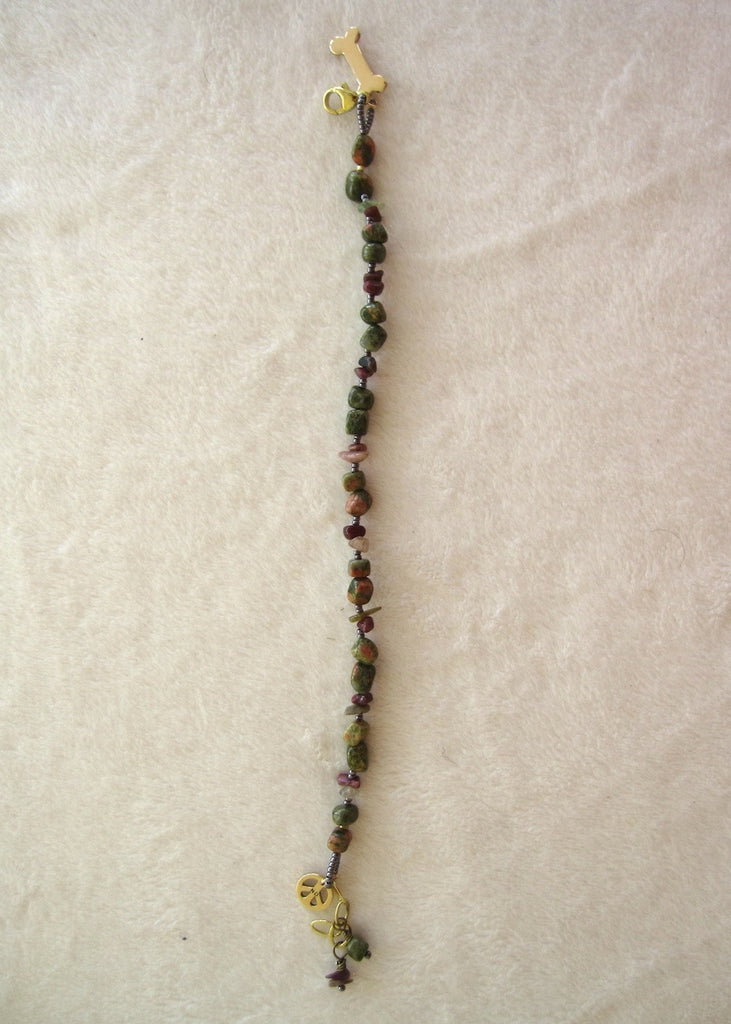 Agate and Tourmaline Charm Bracelet-SugarJewlz Handmade Jewelry
