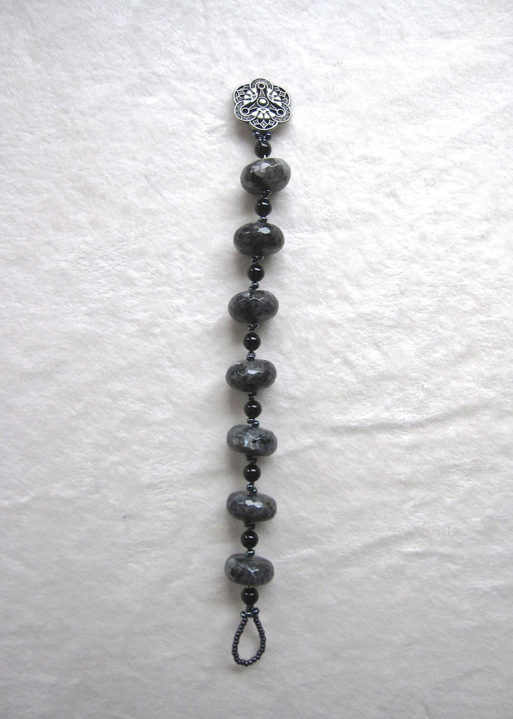 Larvakia and Onyx Bracelet-SugarJewlz Handmade Jewelry