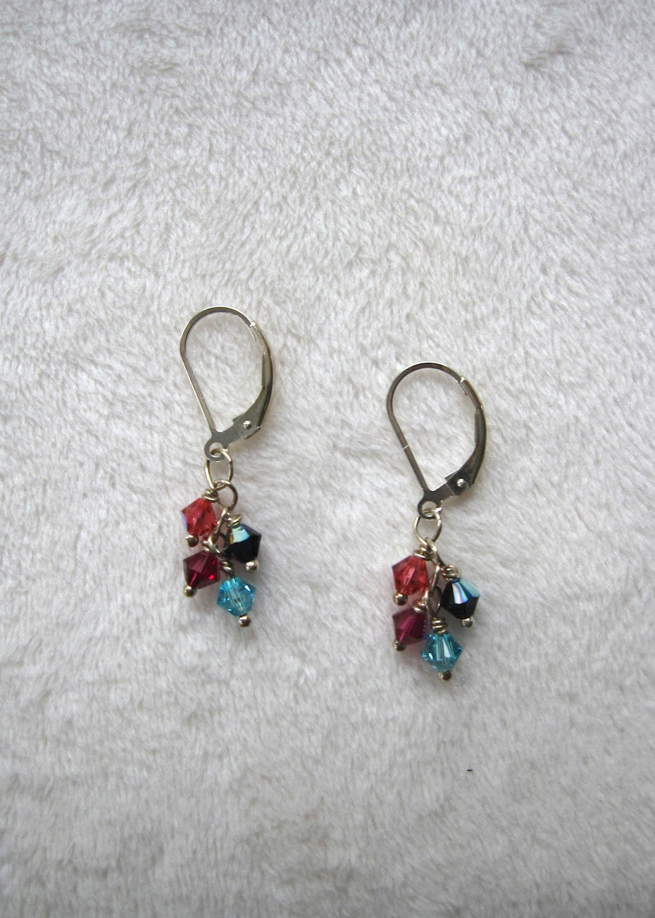 Red Heart Drop Silver Earrings with Fancy Shaped Swarovski Zirconia – PP  Jewellers