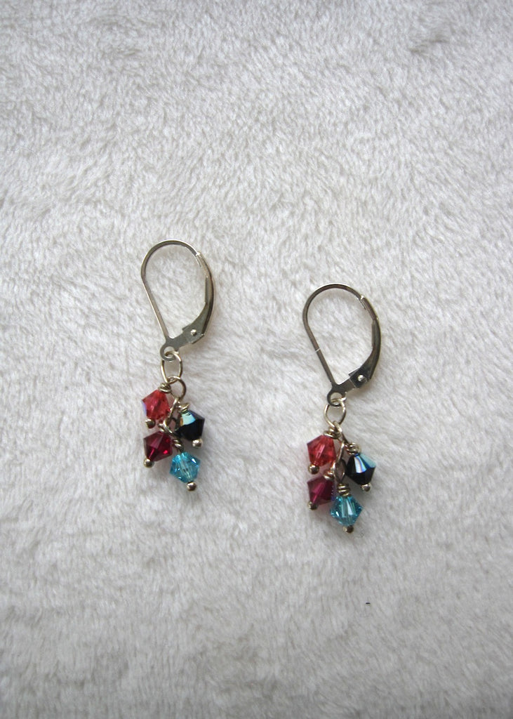 Short Swarovski Crystal Tassel Earrings-SugarJewlz Handmade Jewelry