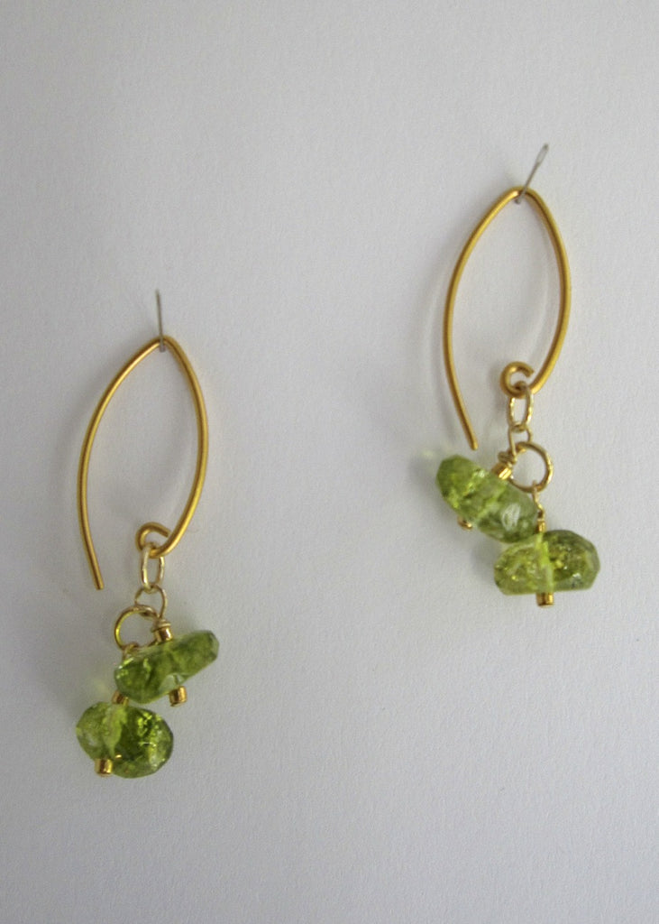 Double Peridot Earrings-SugarJewlz Handmade Jewelry