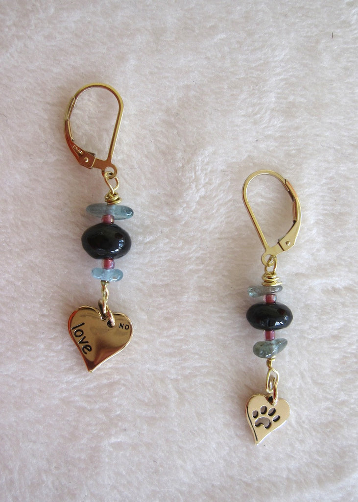 Gemstone and Charm Earrings-SugarJewlz Handmade Jewelry