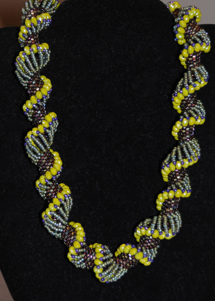 Chunky Glass Spiral Necklace-SugarJewlz Handmade Jewelry