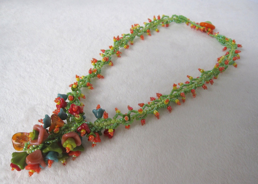 Flower Bouquet Necklace-SugarJewlz Handmade Jewelry